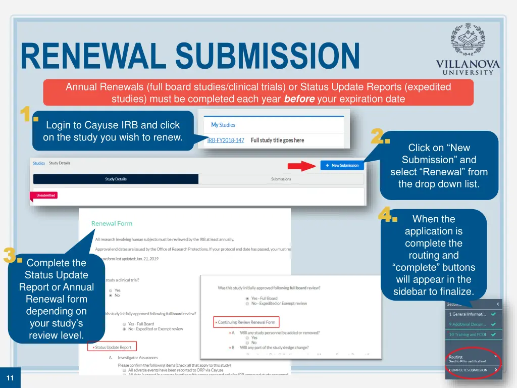 renewal submission annual renewals full board