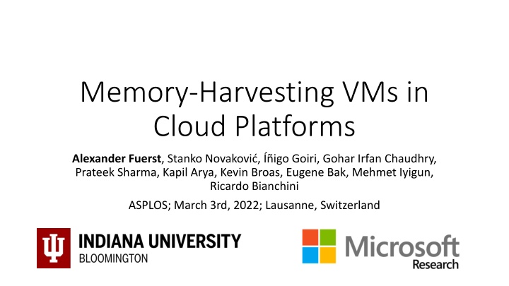 memory harvesting vms in cloud platforms