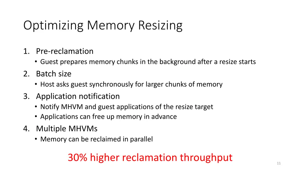 optimizing memory resizing