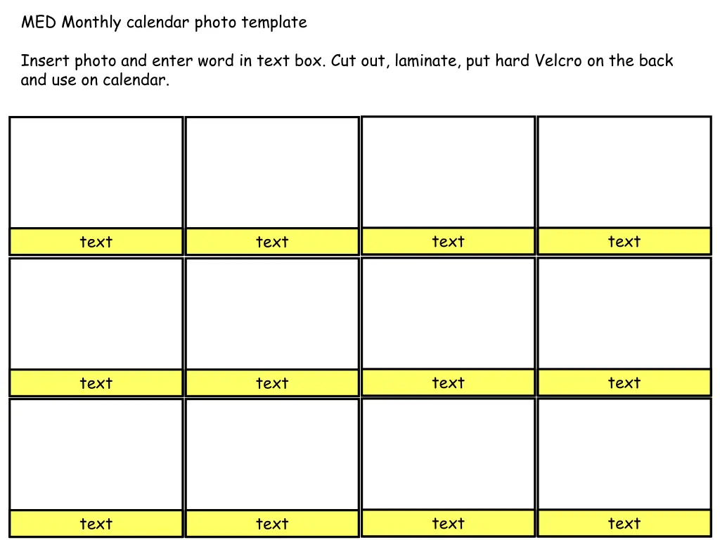 med monthly calendar photo template