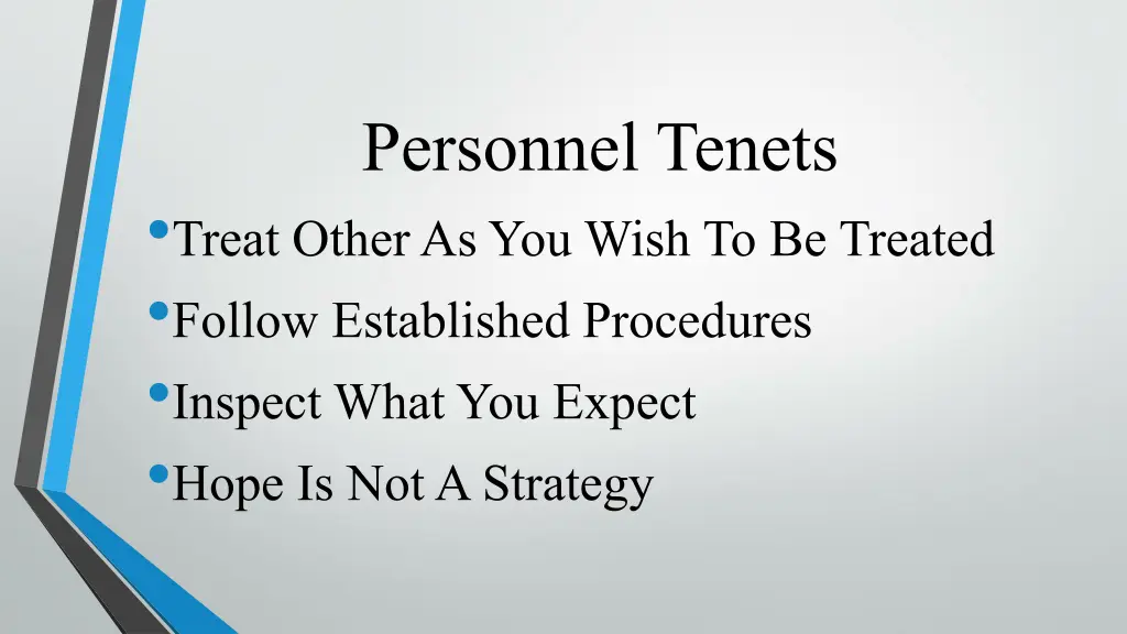 personnel tenets treat other as you wish 1