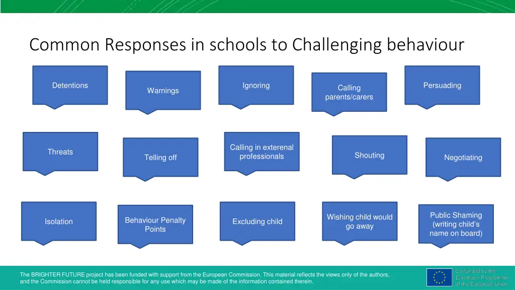 common responses in schools to challenging