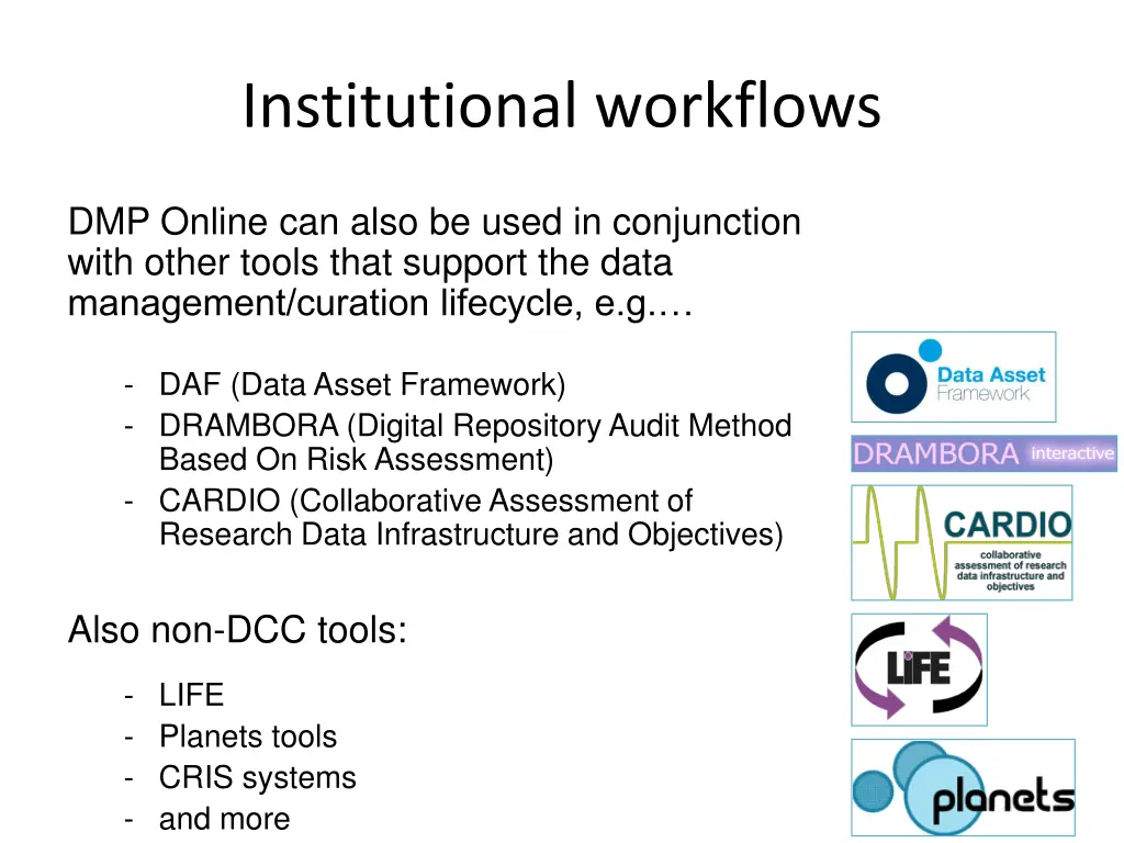 institutional workflows