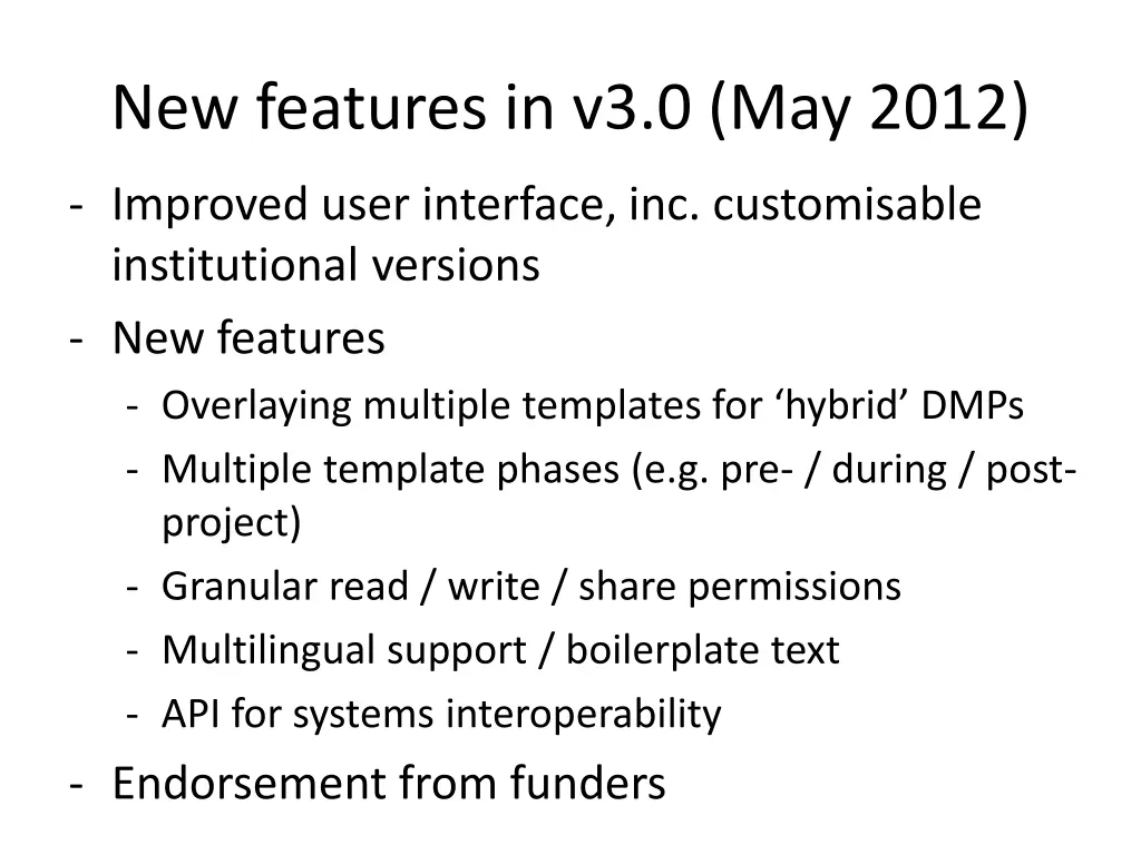 new features in v3 0 may 2012