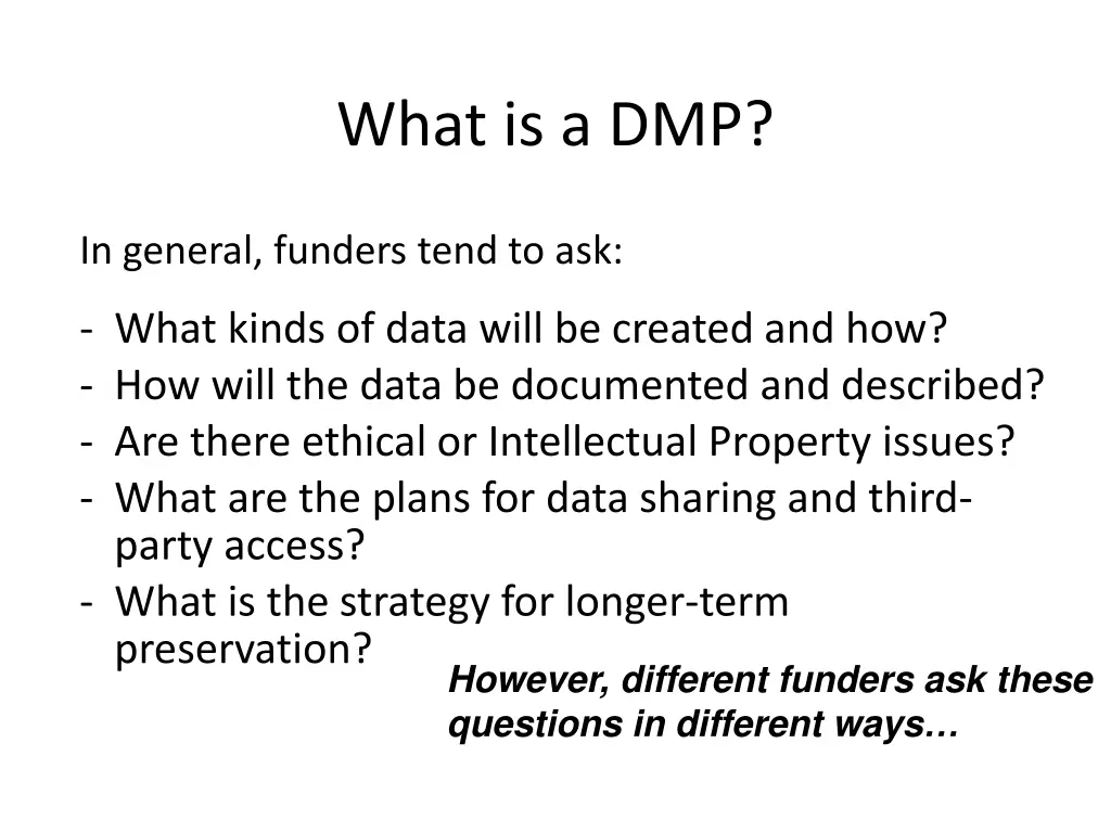 what is a dmp