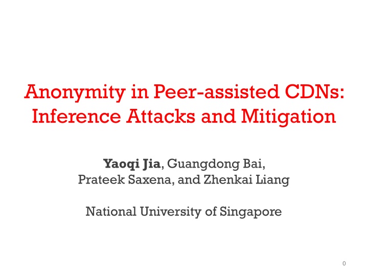 anonymity in peer assisted cdns inference attacks