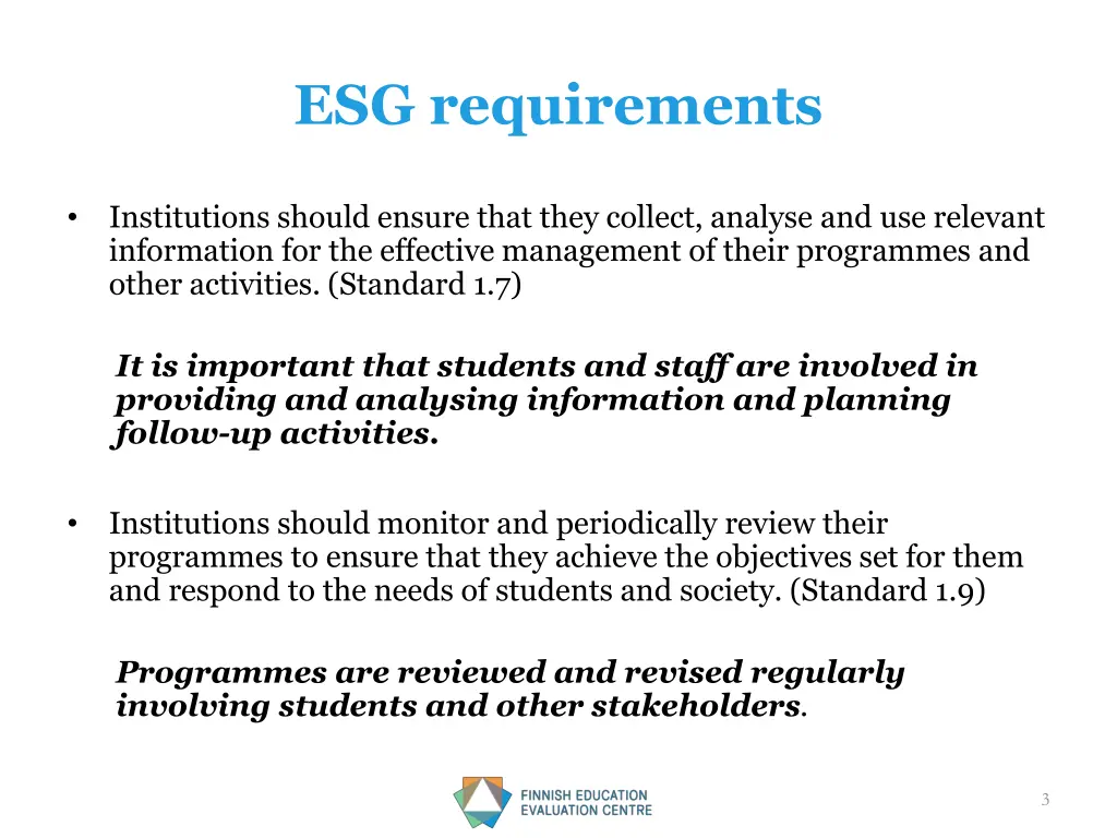 esg requirements