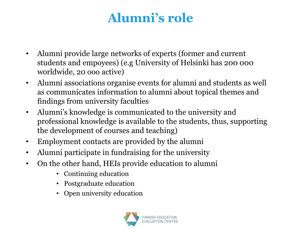 alumni s role