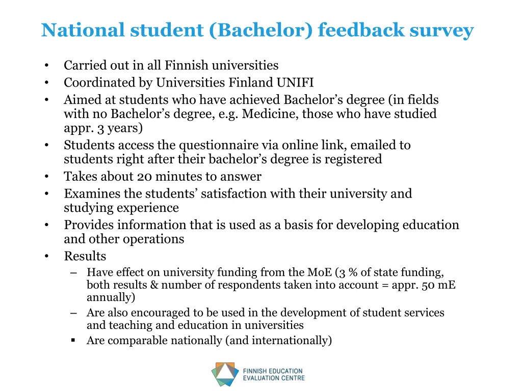 national student bachelor feedback survey
