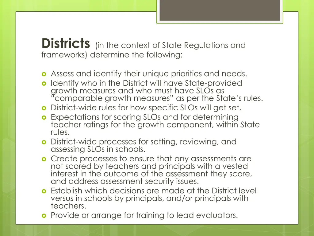 districts in the context of state regulations