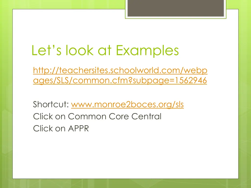 let s look at examples