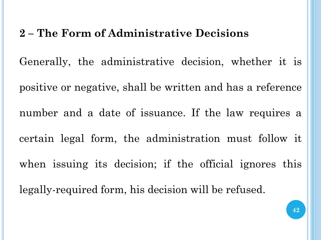 2 the form of administrative decisions