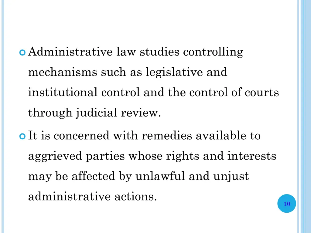 administrative law studies controlling mechanisms