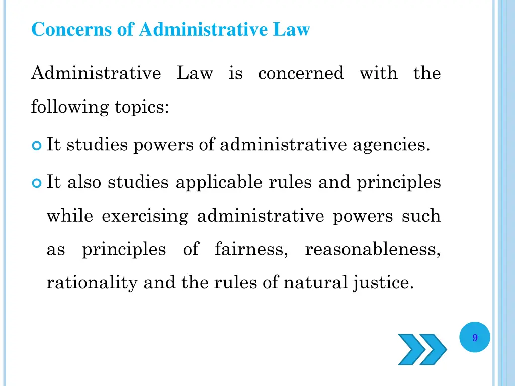 concerns of administrative law