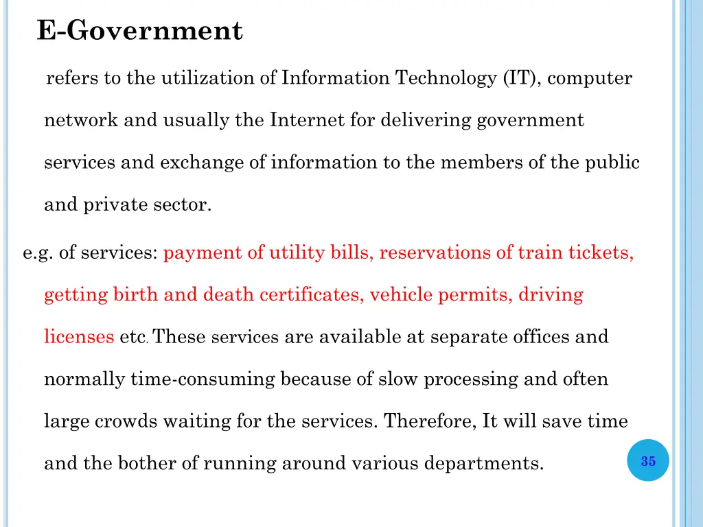 e government