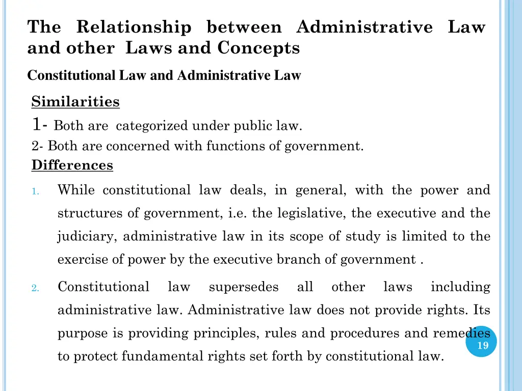 the relationship between administrative