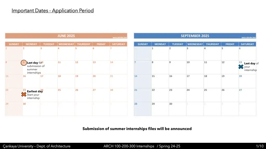 important dates important dates application