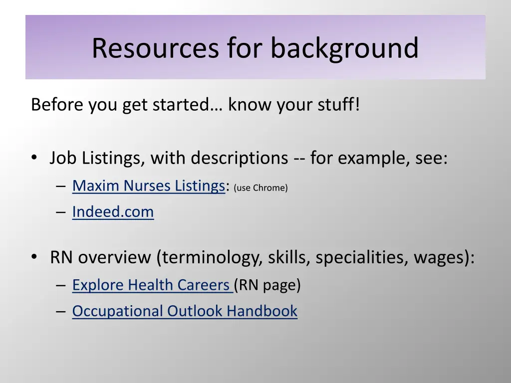 resources for background