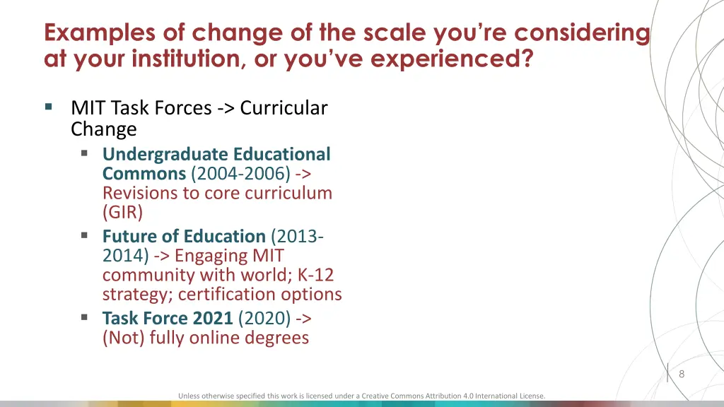 examples of change of the scale