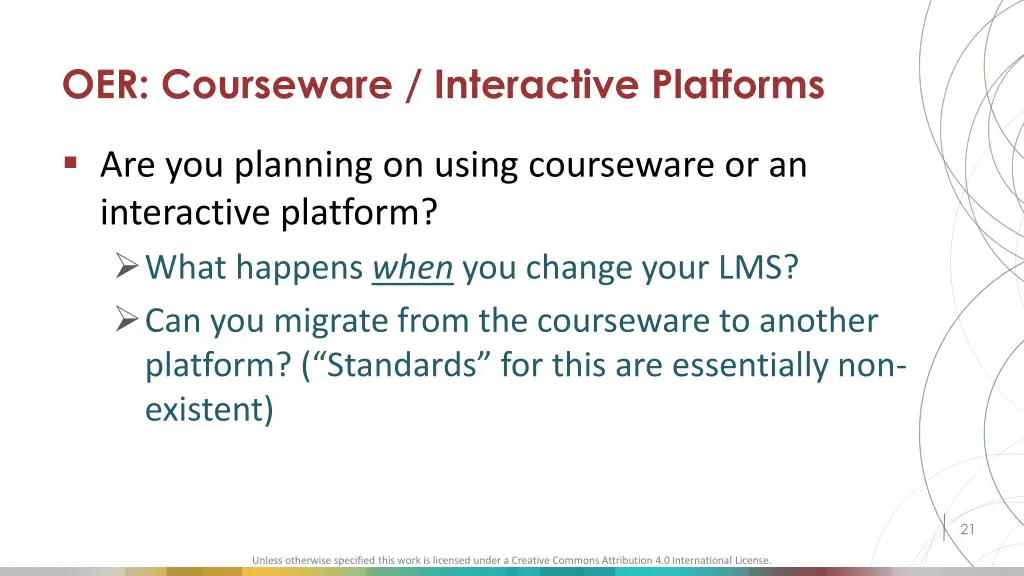 oer courseware interactive platforms