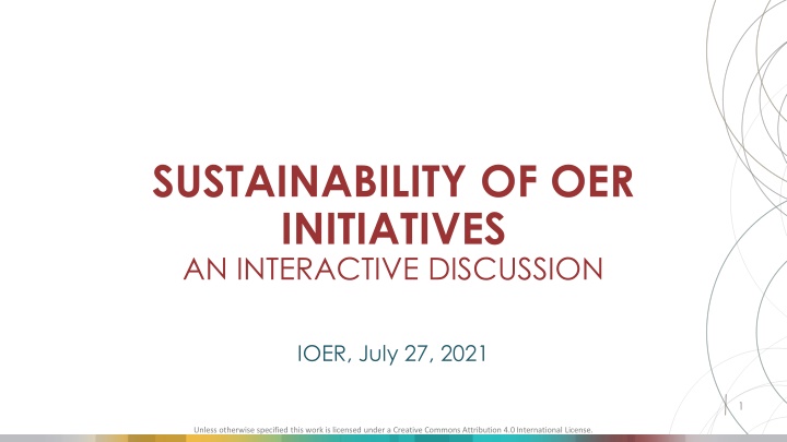 sustainability of oer initiatives an interactive