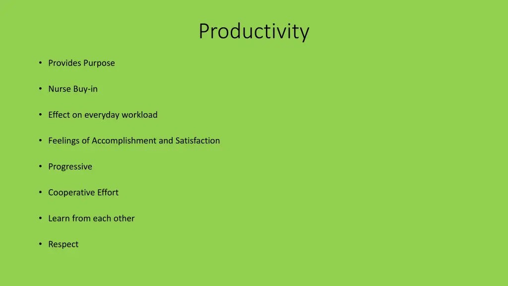 productivity