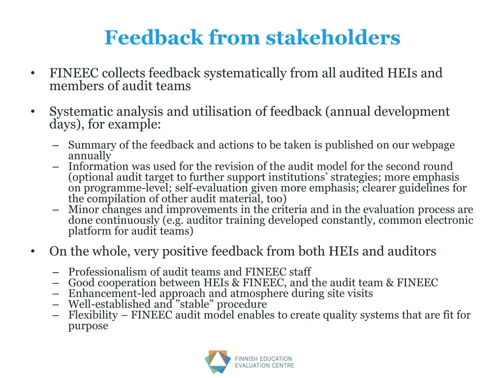 feedback from stakeholders