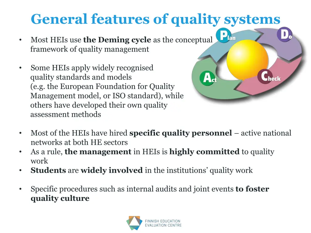 general features of quality systems