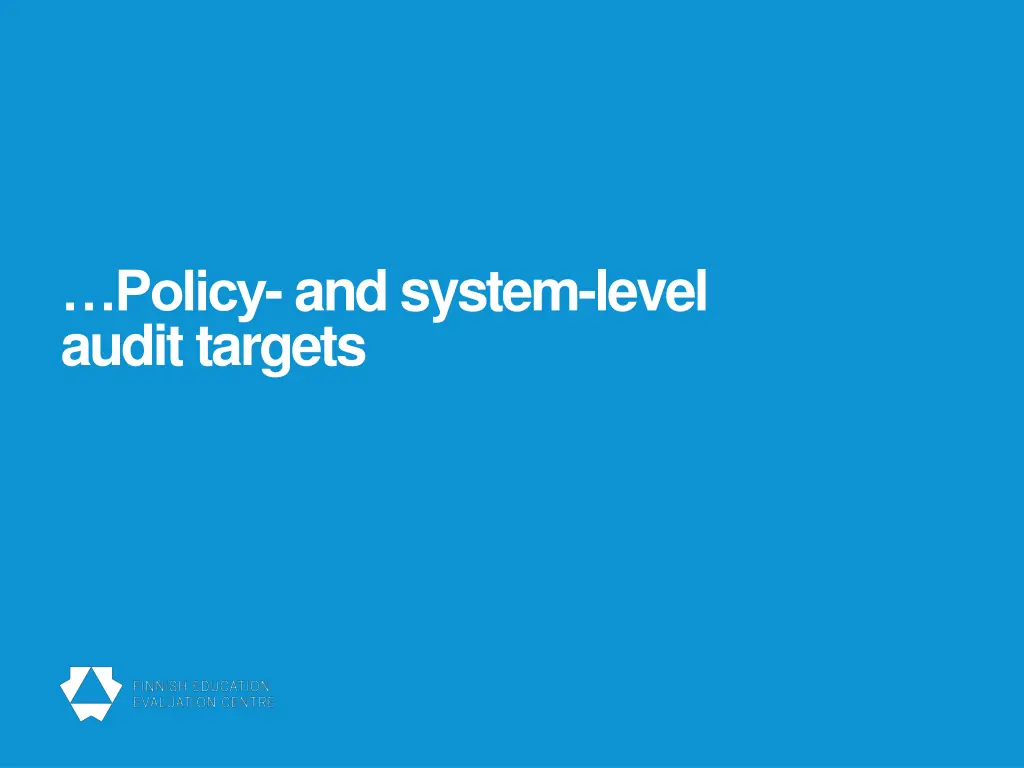 policy and system level audit targets