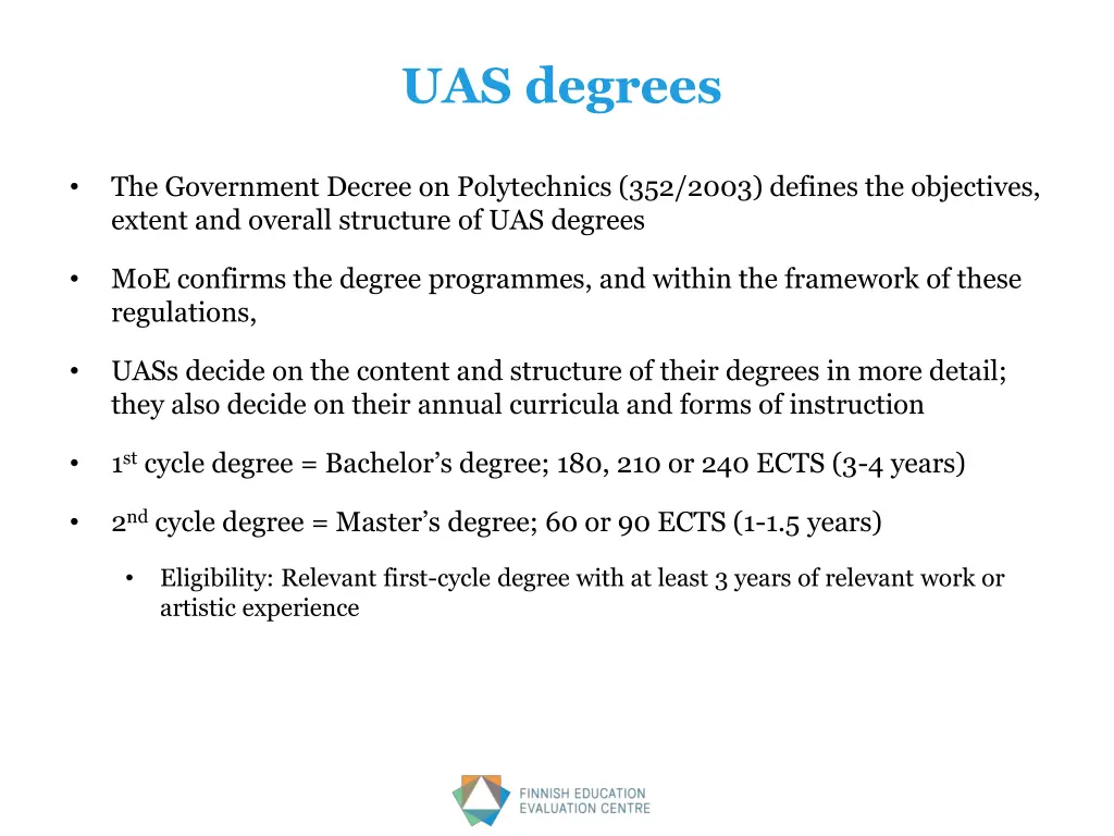 uas degrees