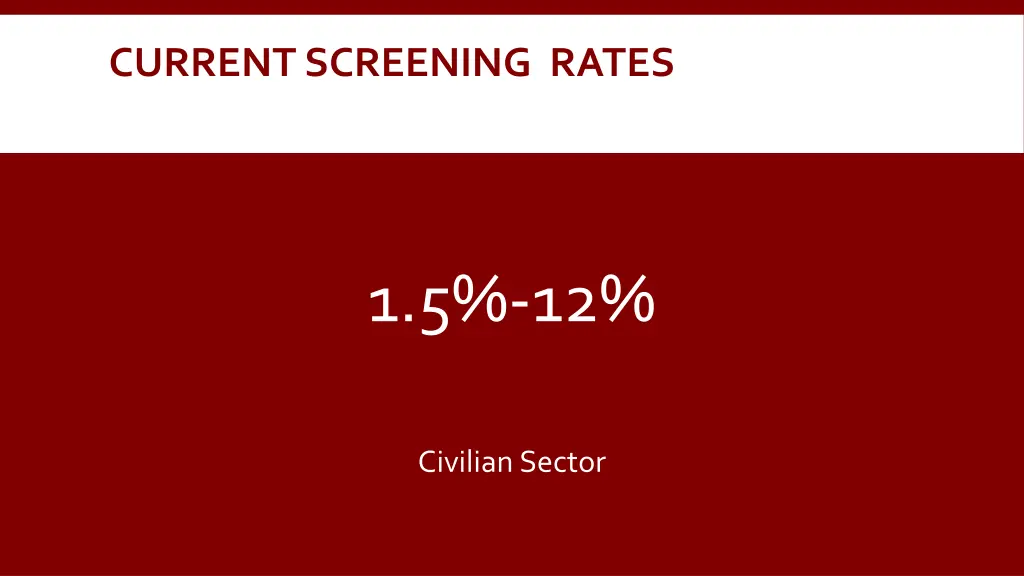 current screening rates
