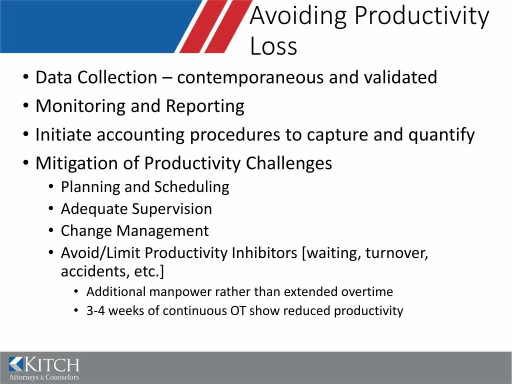 avoiding productivity loss