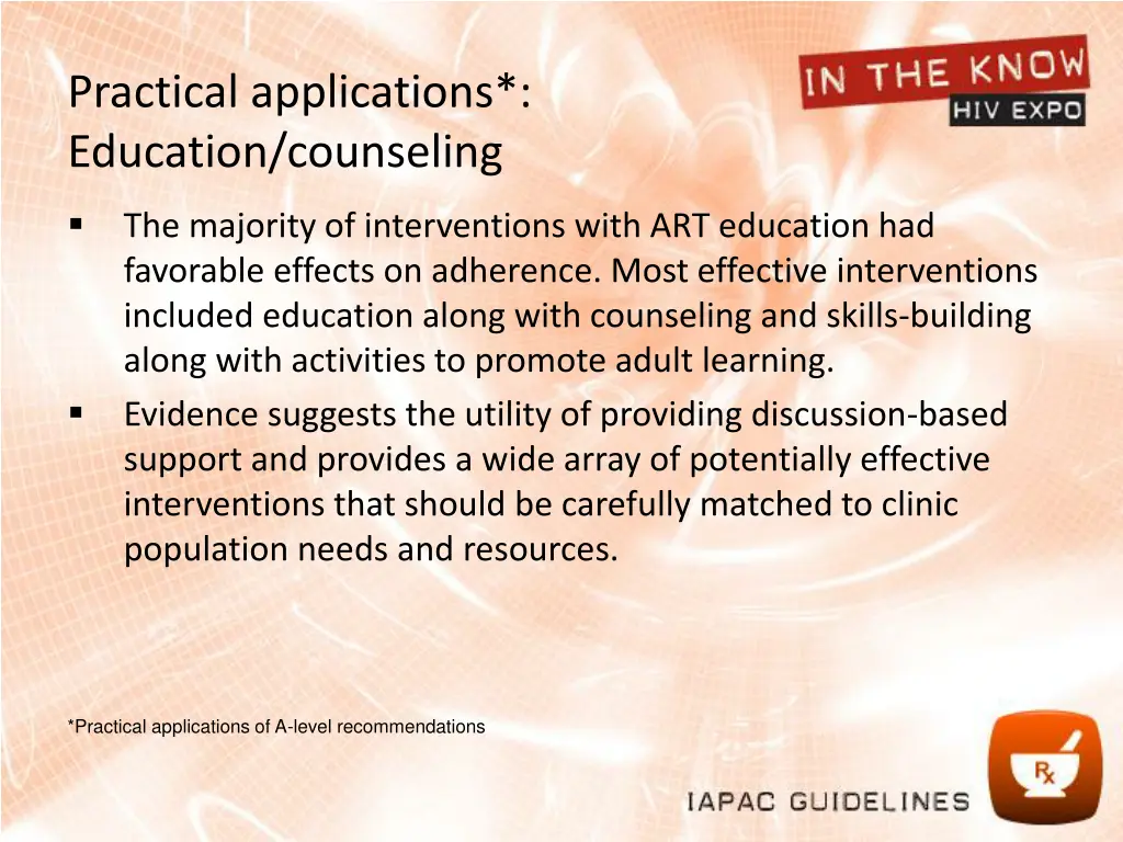 practical applications education counseling