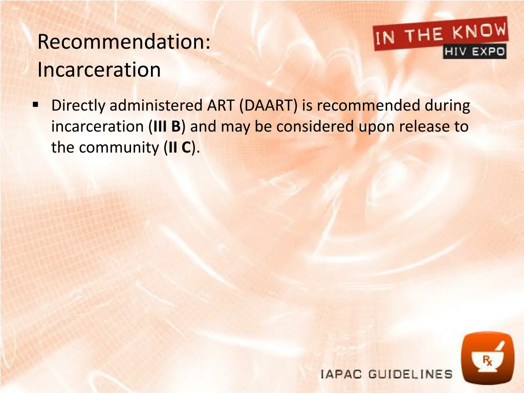 recommendation incarceration