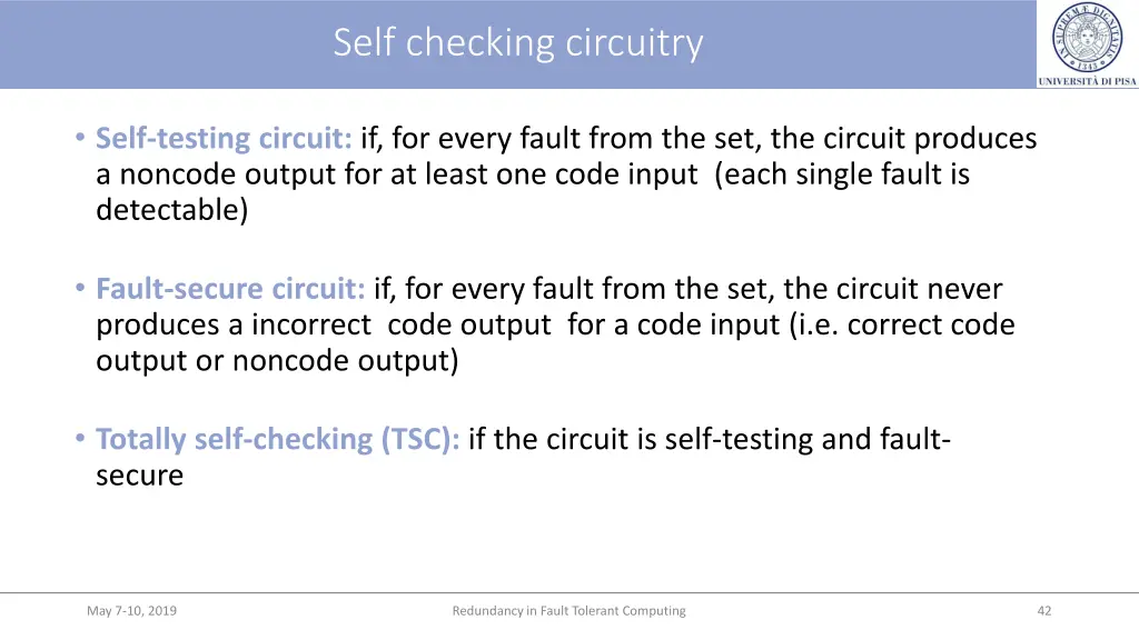 self checking circuitry 1