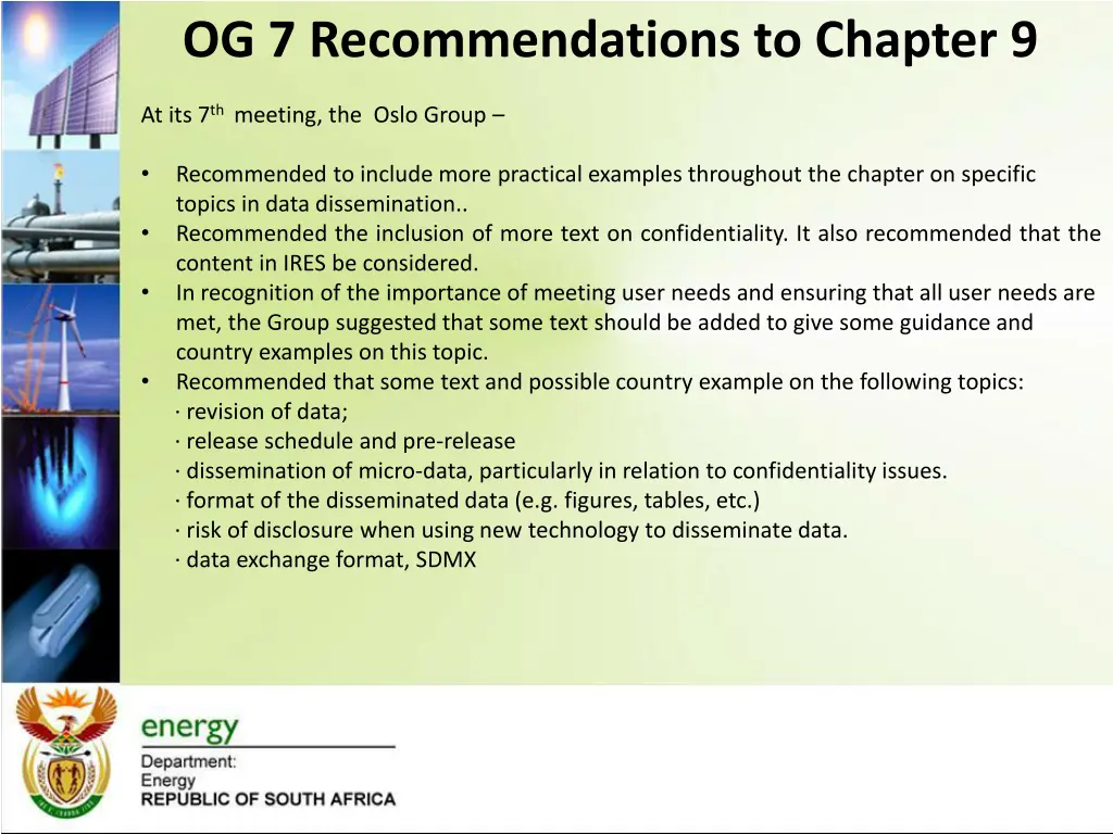 og 7 recommendations to chapter 9