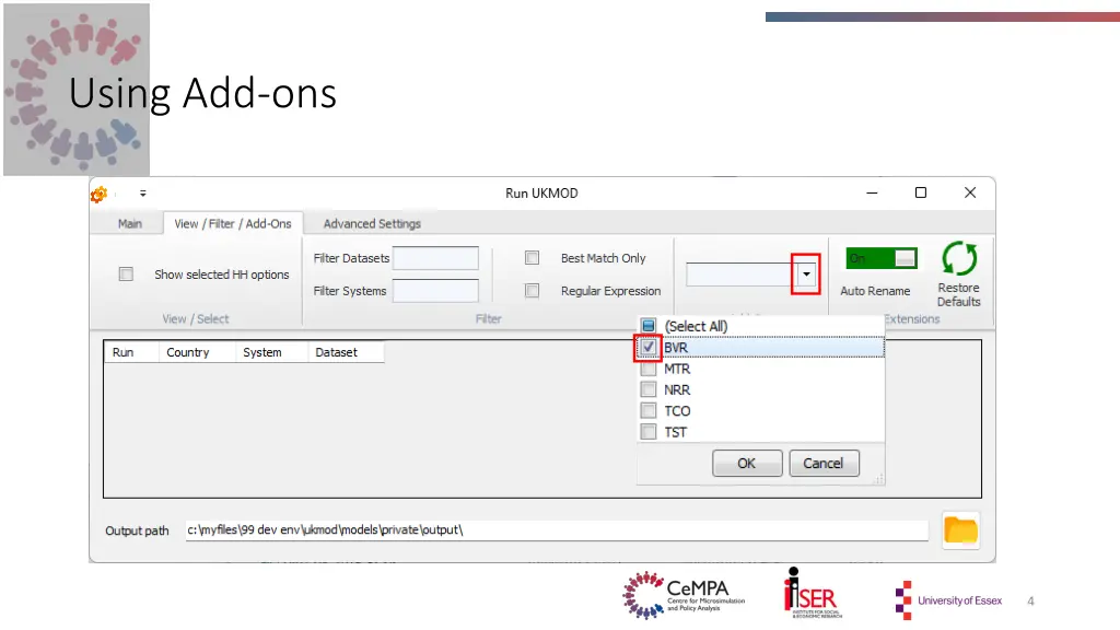 using add ons