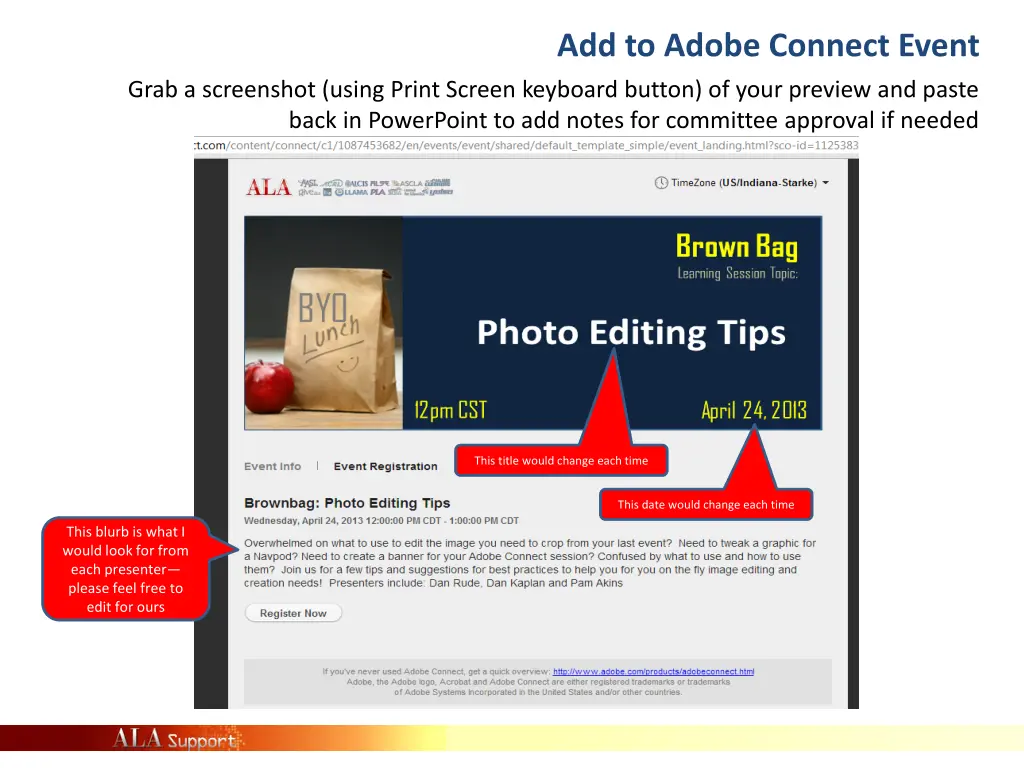 add to adobe connect event