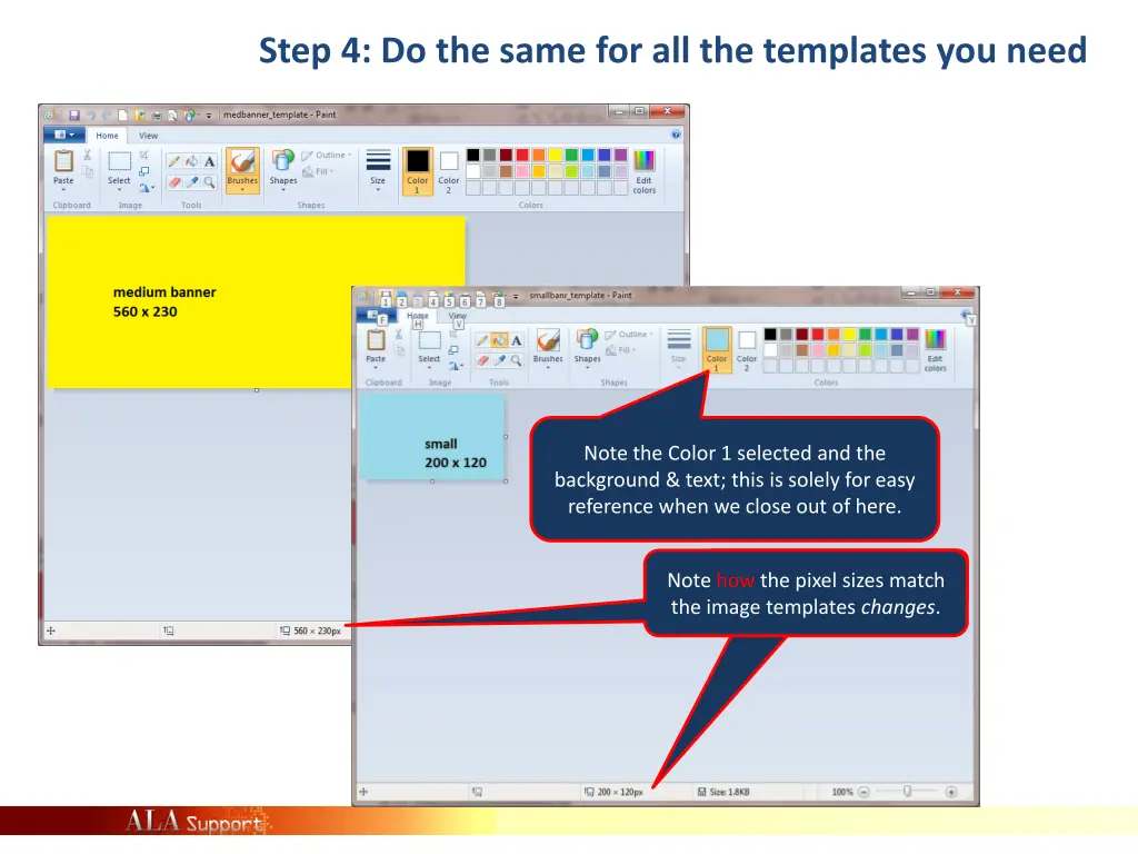 step 4 do the same for all the templates you need