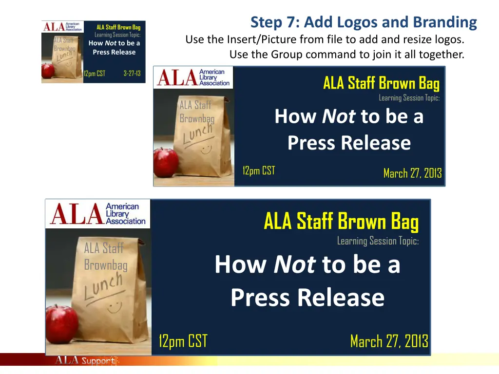 step 7 add logos and branding use the insert