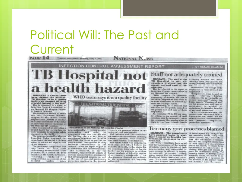 political will the past and current 1