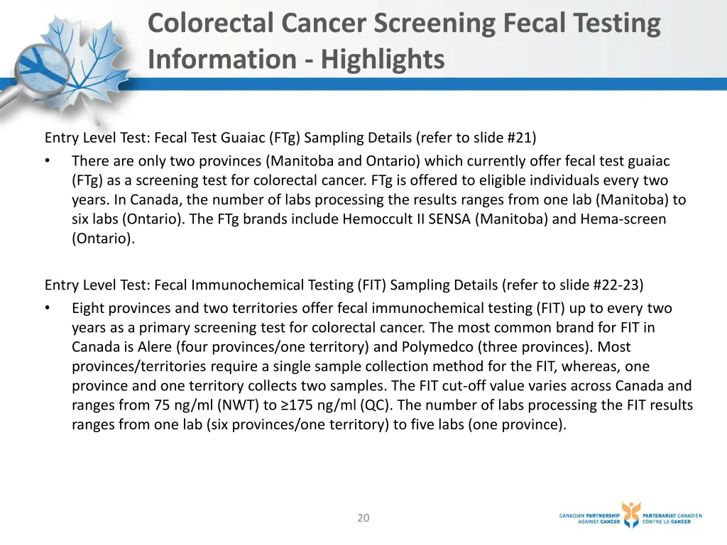 colorectal cancer screening fecal testing 1