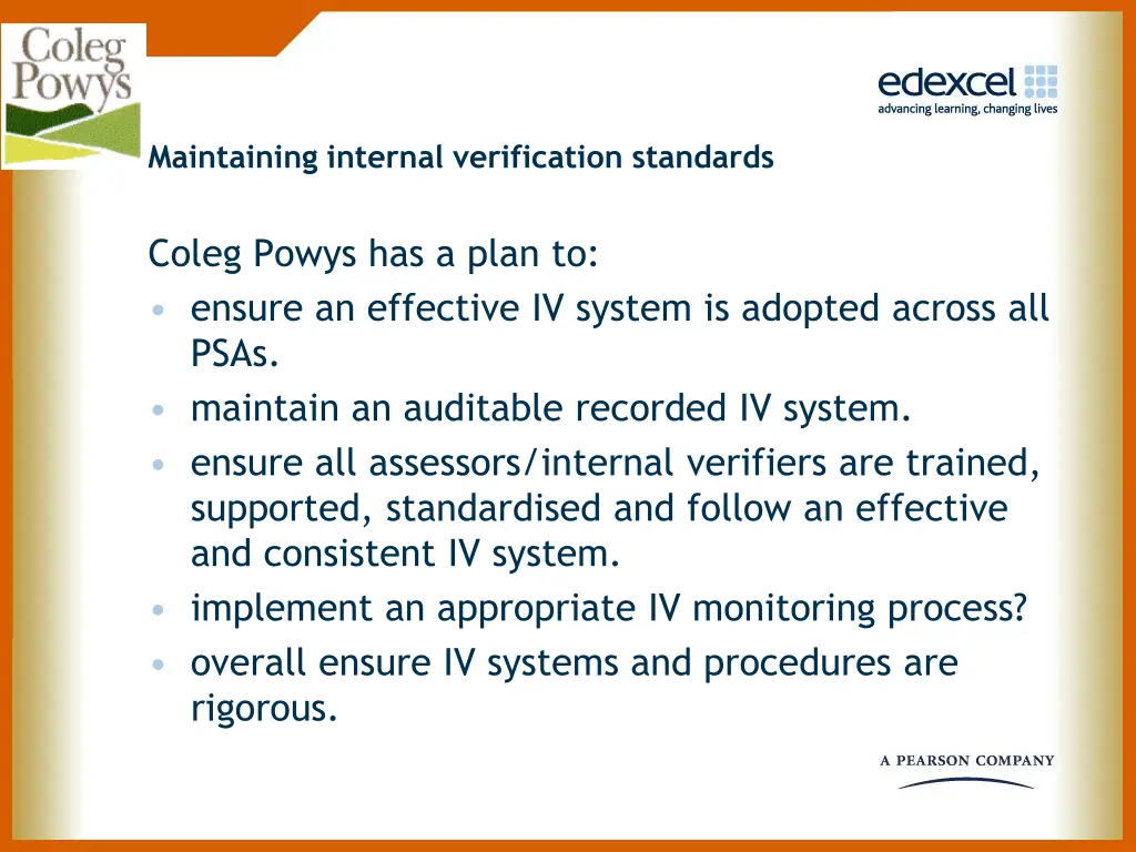 maintaining internal verification standards