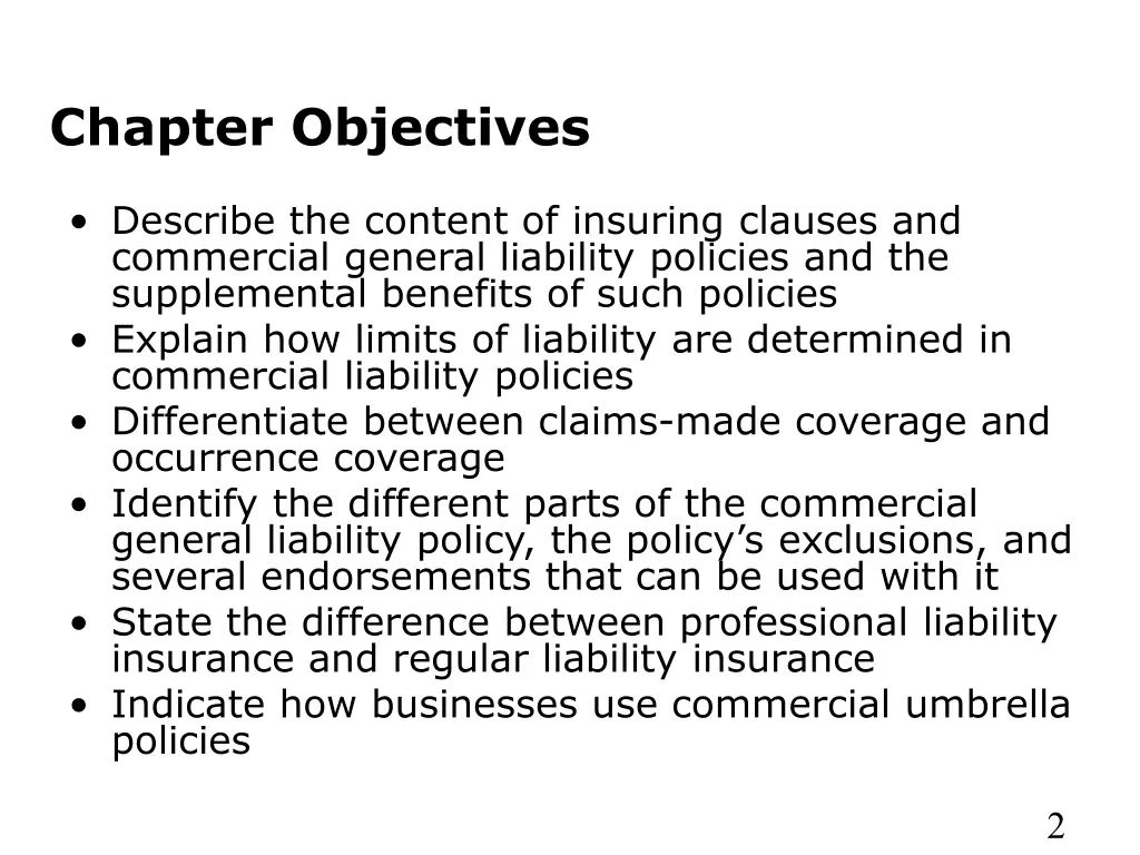 chapter objectives