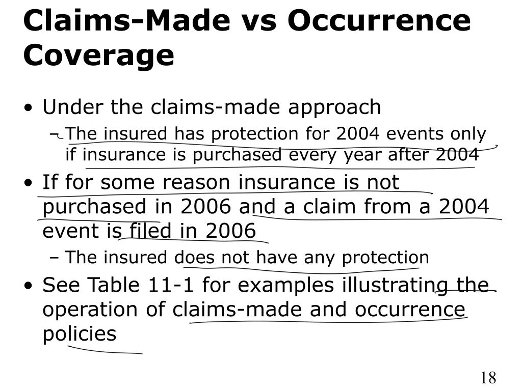 claims made vs occurrence coverage 2