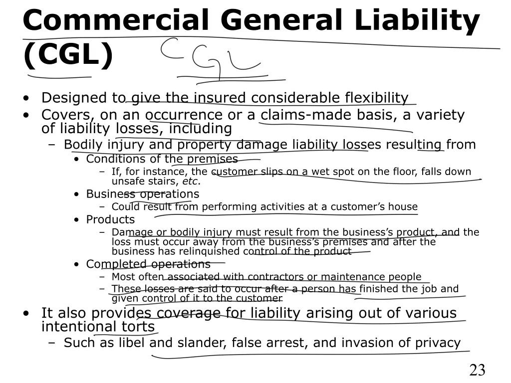 commercial general liability cgl