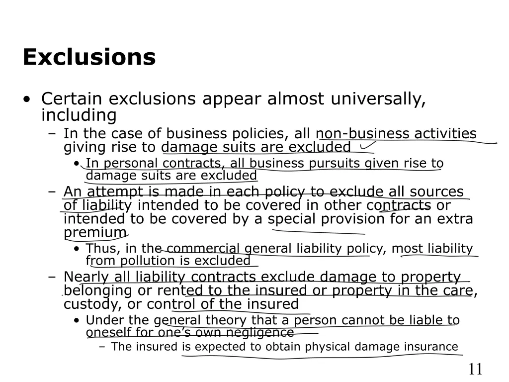 exclusions