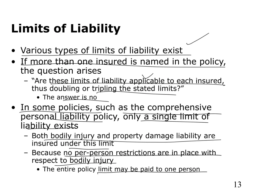 limits of liability