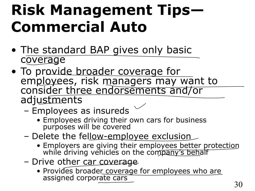 risk management tips commercial auto