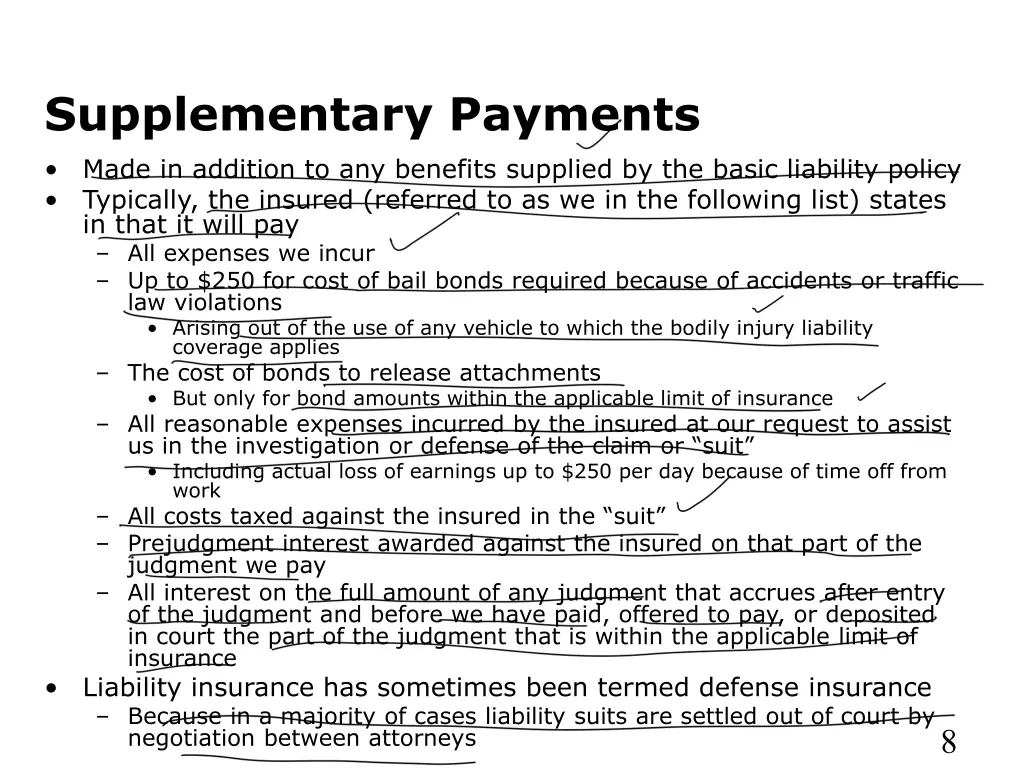 supplementary payments made in addition